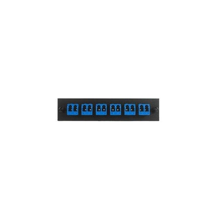 Cable Wholesale LGX Compatible Adapter Plate featuring a Bank of 6 Singlemode Duplex LC Connectors in Blue for 68F3-01160